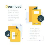 wird heruntergeladen Datei Fortschritt Konzept, Element zum Landung Buchseite, leeren Zustand ui, Infografik vektor