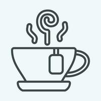 Symbol Kräuter- Tee. verbunden zu Tee Symbol. Linie Stil. einfach Design editierbar. einfach Illustration. Grün Tee vektor