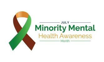 Vektor Illustration von Minderheit mental Gesundheit Bewusstsein Monat. Juli. Vektor Vorlage zum Banner, Gruß Karte, Poster mit Hintergrund.