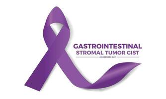 Magen-Darm stromal Tumor Kern Bewusstsein Tag im Juli 13. Lavendel oder violett Farbe Schleife. Vektor Illustration.