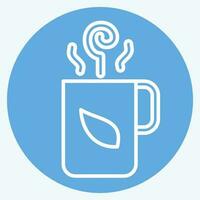 Symbol heiß Tee. verbunden zu Tee Symbol. Blau Augen Stil. einfach Design editierbar. einfach Illustration. Grün Tee vektor
