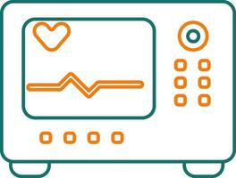 Linie Kunst Illustration von EKG Maschine Symbol. vektor