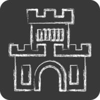 ikon slott. relaterad till nöje parkera symbol. krita stil. enkel design redigerbar. enkel illustration vektor
