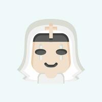 ikon nunna. relaterad till halloween symbol. platt stil. enkel design redigerbar. enkel illustration vektor
