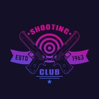 Shooting Club Logo oder Vektor Emblem mit zwei Pistolen leistungsstarke Handfeuerwaffen