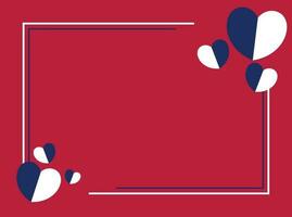 amerikanisch National Urlaub Hintergrund im Blau, Weiss, rot Farben mit Herz Symbol. Design zum Banner, Gruß Karte, Einladung, Sozial Medien, Netz. vektor