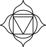 illustration av manipura chakra symbol ikon i svart och vit vektor