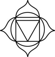 Illustration von manipura Chakra Symbol Symbol im schwarz und Weiß vektor