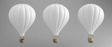 3d Weiß heiß Luft Ballon isoliert Illustration vektor