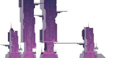 Zukunft Stadt Wolkenkratzer, Cyberpunk Konstruktionen vektor