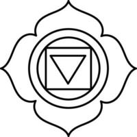 Illustration von manipura Chakra Symbol Symbol im schwarz und Weiß vektor