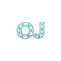 abstrakt Brief oj Logo Design mit Linie Punkt Verbindung zum Technologie und Digital Geschäft Unternehmen. vektor