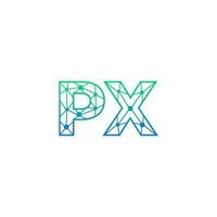 abstrakt brev px logotyp design med linje punkt förbindelse för teknologi och digital företag företag. vektor