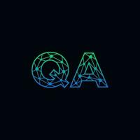 abstrakt brev qa logotyp design med linje punkt förbindelse för teknologi och digital företag företag. vektor