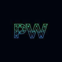 abstrakt brev pw logotyp design med linje punkt förbindelse för teknologi och digital företag företag. vektor