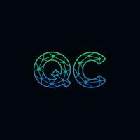 abstrakt Brief qc Logo Design mit Linie Punkt Verbindung zum Technologie und Digital Geschäft Unternehmen. vektor