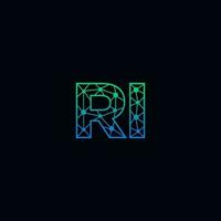 abstrakt brev ri logotyp design med linje punkt förbindelse för teknologi och digital företag företag. vektor