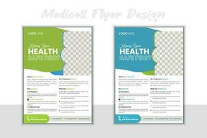 minimal och kreativ företag medicinsk flygblad design. vektor medicinsk flygblad layout mall.