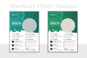 minimal och kreativ företag medicinsk flygblad design. vektor medicinsk flygblad layout mall.