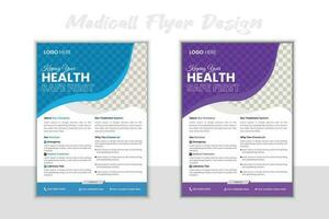 minimal och kreativ företag medicinsk flygblad design. vektor medicinsk flygblad layout mall.