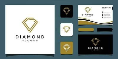 kreativ diamant begrepp logotyp design mall och företag kort premie vektor