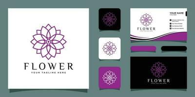blomma logotyp lyx med företag kort design premie vektor premie vektor