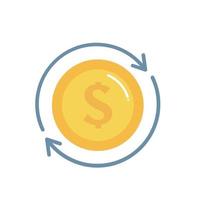 Goldmünze Cashback Icon Zeichen vektor
