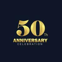 desain logotyp hari jadi ke-50, logotyp ulang tahun emas. templat hari jadi ke-50 perayaan hari jadi ke-50 vektor