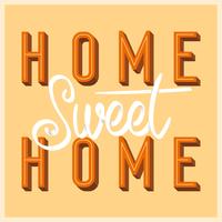 Wohnung Home Sweet Home Schriftzug Kunst mit Retro-Stil-Vektor-Illustration vektor