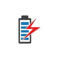 Leistung Batterie Energie Logo Vektor Illustration