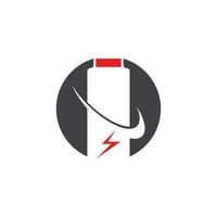 Leistung Batterie Energie Logo Vektor Illustration