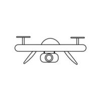 Quadcopter Drohne Fotografie Linie fliegen Element Symbol vektor
