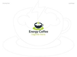 Energie Kaffee Logo Vorlage Design vektor