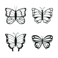 Schmetterling Vektor Silhouette. isoliert Hand gezeichnet Illustration