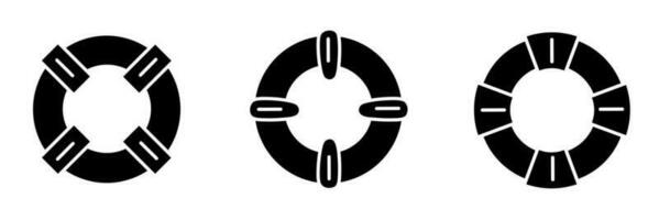 Symbol Design. schwarz und Weiß Rettungsring Symbol Illustration Sammlung. vektor