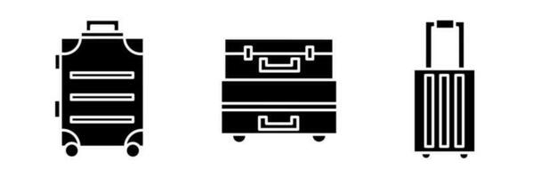 ikon design. svart och vit resväska ikon illustration samling. vektor