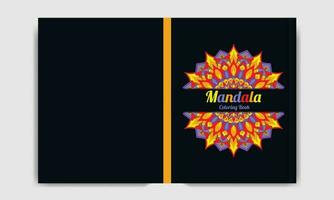 mandala färg bok omslag design vektor