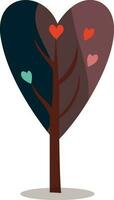 hjärta form träd ikon i platt stil. vektor