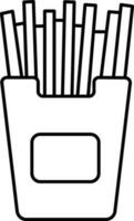 illustration av franska frites låda ikon i svart stroke. vektor
