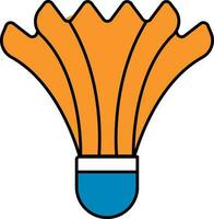 Blau und Orange Federball Symbol. vektor