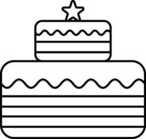 Kuchen Symbol im schwarz Linie Kunst. vektor