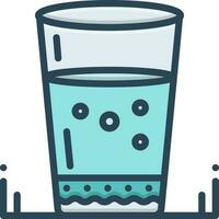 Färg ikon för vatten glas vektor