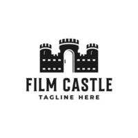 Schloss oder königlich Gebäude Film Rahmen Logo vektor