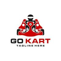 gå kart tävlings sport logotyp design vektor