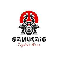 Samurai Helm oder Kopf Schutz Logo vektor