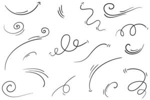 doodle vind illustration vektor handritad stil