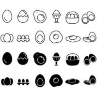 ägg ikon vektor uppsättning. friterad ägg illustration tecken samling. mat symbol. kyckling logotyp.