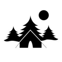 Camping Vektor Symbol. Wanderung Illustration unterzeichnen. Tourismus Symbol oder Logo.