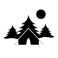 camping vektor ikon. vandra illustration tecken. turism symbol eller logotyp.