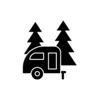 Camping Vektor Symbol. Wanderung Illustration unterzeichnen. Tourismus Symbol oder Logo.